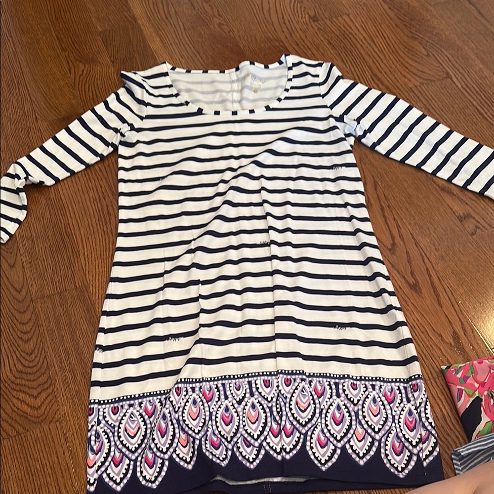Striped Navy and White Womens Dress